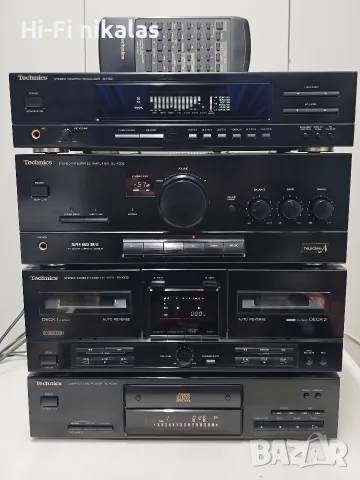 стерео усилвател FM радио ресийвър графичен еквалайзер касетъчен дек TECHNICS SU-X302 SH-E51 RS-X302, снимка 4 - Ресийвъри, усилватели, смесителни пултове - 55844020