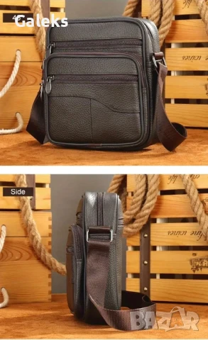 Удобна, Практична и Компактна Лятна чантичка /Черна естествена кожа!, снимка 7 - Чанти - 50651703