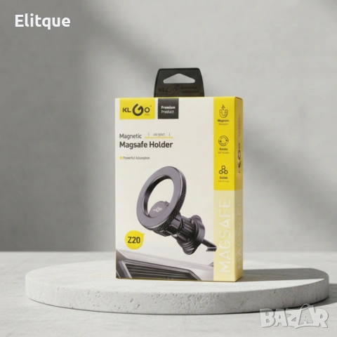 Магнитна стойка за телефон KLGO MagSafe Z20 – въртящ се държач за вентилационен отвор, снимка 8 - Други стоки за дома - 53074382