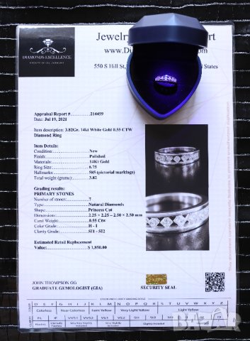 Нов Златен Пръстен с 0.55кт Естествени Диаманти, снимка 5 - Пръстени - 42863189