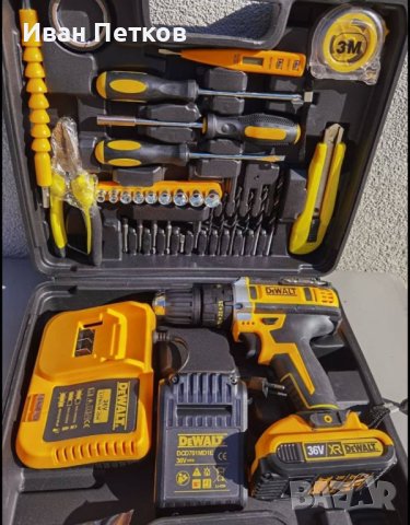 Акумулаторен ударен винтоверт Dewalt 36V с 2 батерии, снимка 1