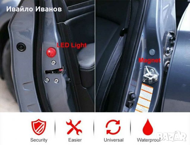 LED осветление за автомобил при отворена врата- червен или син цвят, снимка 10 - Аксесоари и консумативи - 30248577