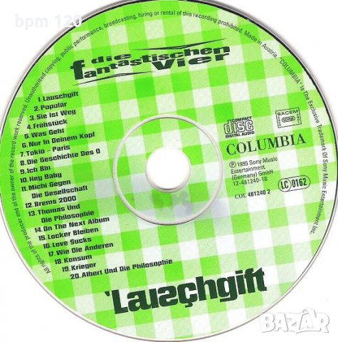 Die Fantastischen Vier "Lauschgift" оригинален диск , снимка 3 - CD дискове - 38111879