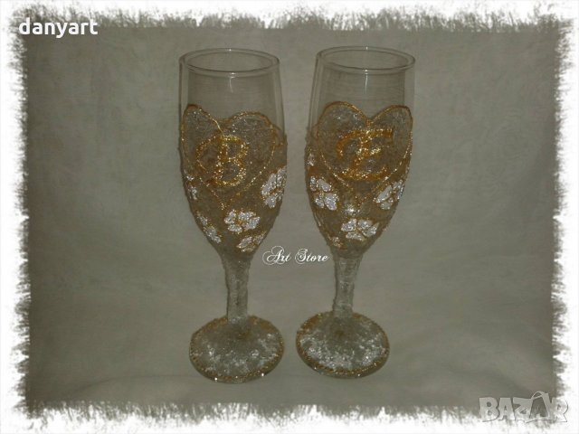 Рисувани чаши за бяло вино, снимка 7 - Чаши - 31935503