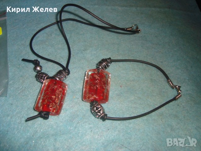 КОЛИЕ и ГРИВНА от ВЕНЕЦИАНСКО ЦВЕТНО СТЪКЛО МУРАНО 93021, снимка 7 - Бижутерийни комплекти - 35527278
