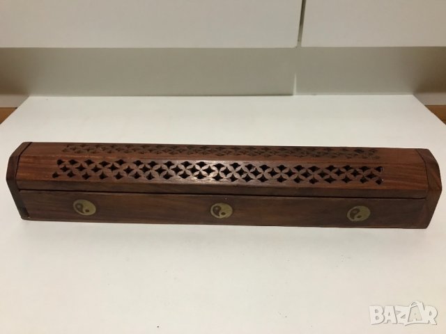 Голяма кутия от дърво за ароматни пръчици и конуси ян и ин, снимка 4 - Декорация за дома - 40398178