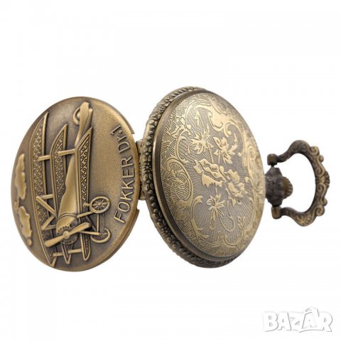 Джобен часовник Fokker Dr 1 самолет първата световна война, снимка 7 - Други ценни предмети - 36672336