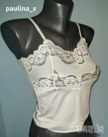 Два броя / Луксозен сатенен потник и потник с дантела , снимка 9 - Потници - 26499897