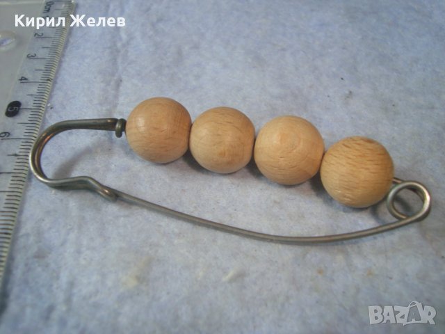 СРЕБРИСТА ВИНТИДЖ ФИБУЛА с ЕСТЕСТВЕНО ДЪРВО ТОПЧЕТА УКРАСА 20208, снимка 3 - Други - 37745151