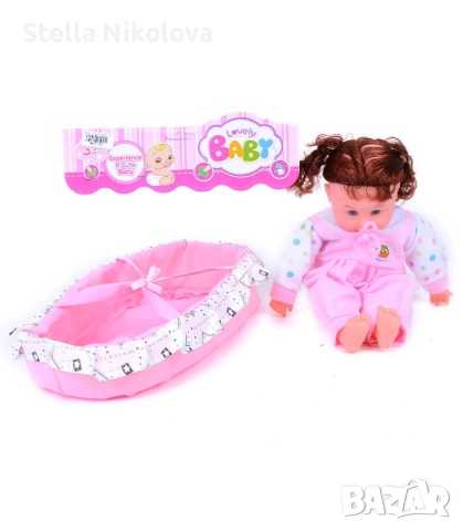 Кукла / Бебе с меко тяло и легло за носене