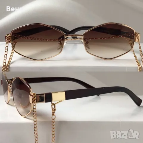 Дамски слънчеви очила със синджир/ верижка, снимка 3 - Слънчеви и диоптрични очила - 49917176