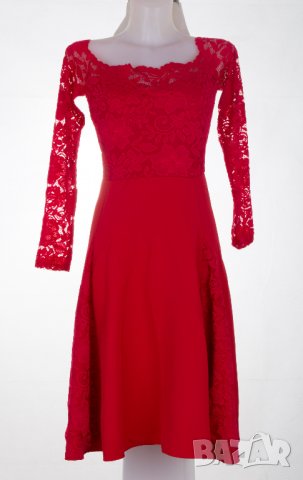 Червена рокля с дантела марка Creens - XL, снимка 2 - Рокли - 38778690