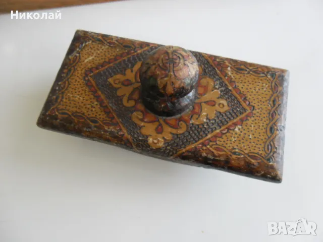 Красива дървена попивателна , снимка 2 - Антикварни и старинни предмети - 49978129