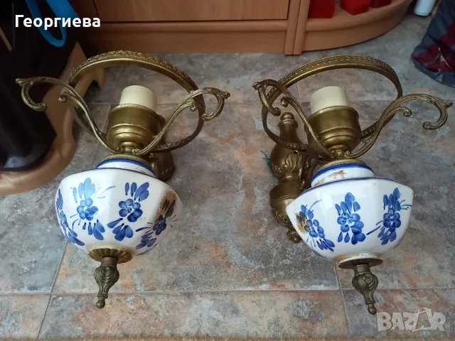 Красиви месингови аплици със порцелан 