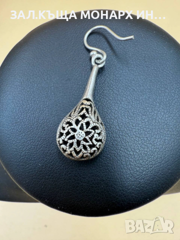 Сребърна обеца, снимка 3 - Обеци - 51468961