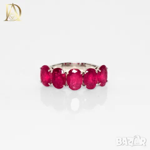 Нов Златен Пръстен с 4.38кт Естествени Рубини