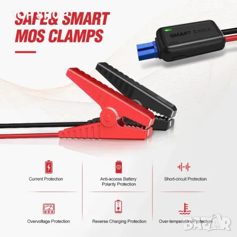 NWOUIIAY Авариен автомобилен акумулаторен джъмп стартер бустер 1000A 13200mAh, снимка 4 - Аксесоари и консумативи - 49064930