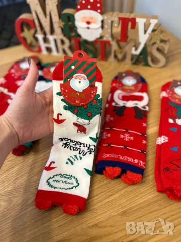 Коледни чорапи 1 чифт, снимка 3 - Дамски чорапи - 51410569