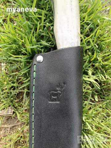 Ловджийски нож с дръжка от еленов рог и стомана 440 C , снимка 10 - Ножове - 49716197