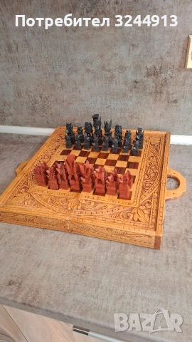 Стар дървен шах и табла , снимка 2 - Шах и табла - 54316430