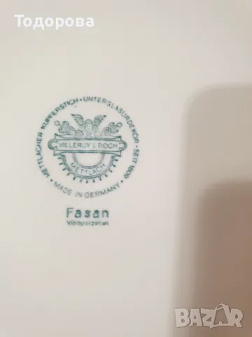 Голямо порцеланово плато,поднос Villeroy & Boch Fasan Green, снимка 4 - Сервизи - 49909002