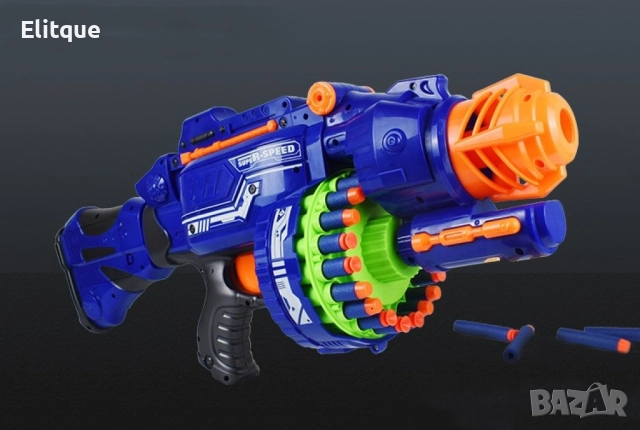 Детски голям ръчен полуавтоматичен пистолет с меки куршуми, снимка 5 - Други - 52865926