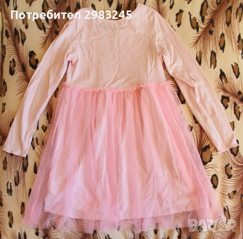 Момичешка розова рокля, снимка 3 - Детски рокли и поли - 50910176