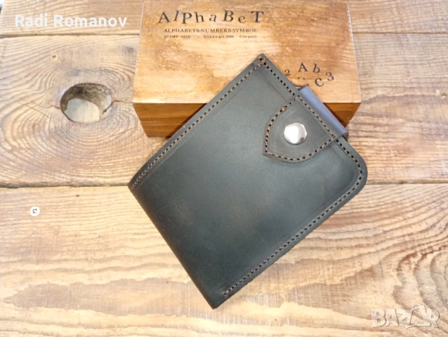 Ръчно изработен мъжки кожен портфейл 