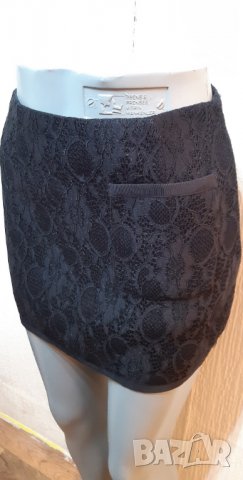 Черна къса пола дантела, снимка 2 - Поли - 32271995