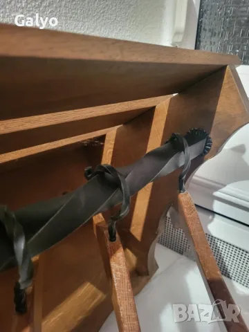 Стара закачалка от масивно дърво и ковано желязо, снимка 4 - Закачалки - 50236856