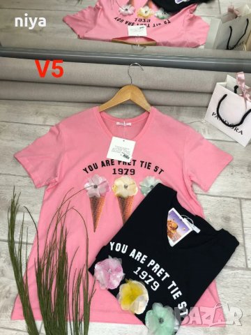 Тениска със 3D сладолед в розов цвят, снимка 2 - Тениски - 29181566