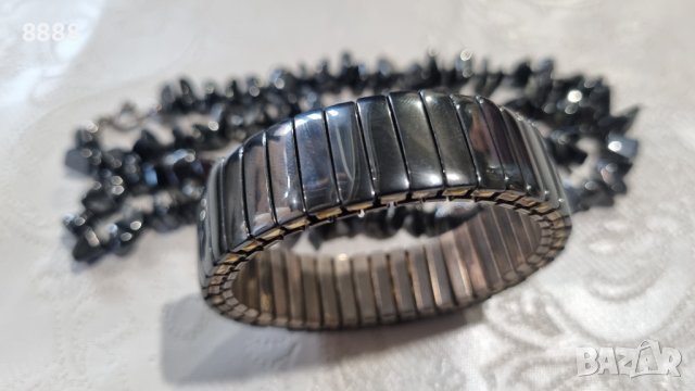 Колие и гривна от Хематит , снимка 3 - Бижутерийни комплекти - 44448952