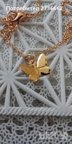 Позлатен ланец с колие " Пеперуда", снимка 5 - Колиета, медальони, синджири - 38063817