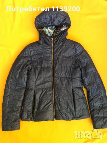 Италианско олекотено яке S/M пролет есен с две лица двулицево пъстро индиго тюркоаз, снимка 10 - Якета - 34913931