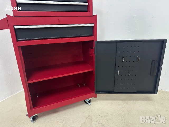 Шкаф за инструменти Costway с 5 чекмеджета, черно-червен, с голям капацитет, снимка 7 - Други инструменти - 53122718