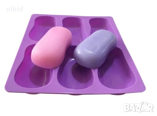 6 форми за сапун заоблени обли овал елипс правоъгълни калъп силиконов молд форма за ръчна изработка, снимка 2 - Други - 24477400