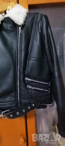 Дамско кожено яке М/L, снимка 5 - Якета - 52046725