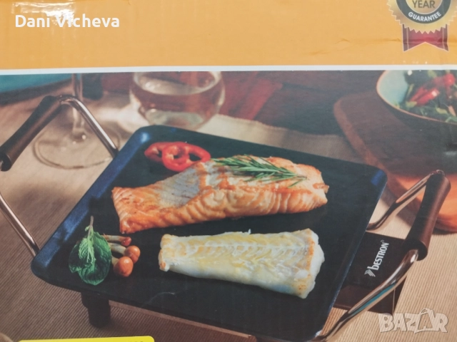 Тава/скара/плоча за печене BESTRON ABP600 Plancha, 1000 W, снимка 3 - Печки, фурни - 52870358