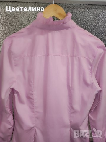 Дамска вталена розова риза с яка от харбали размер S цена 45 лв. dressforless, снимка 5 - Ризи - 42651133