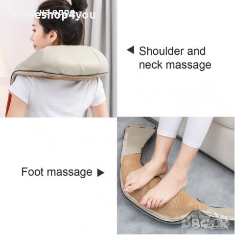6Д Шиацу 6 бутона рамо масажор за тяло гръб врат затопляне с масаж, снимка 4 - Масажори - 35174963