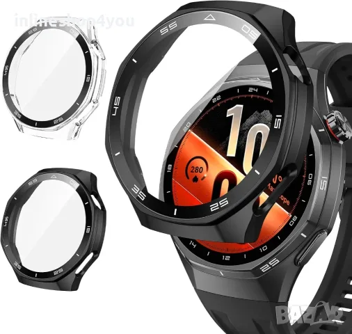 Кейс + Стъклен протектор 360° Градуса за Часовник Huawei Watch GT7 Pro 46mm - Черен