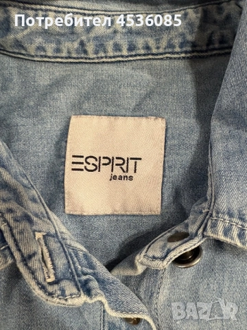 Дамска дънкова риза с къс ръкав и копчета на Espirit jeans , снимка 3 - Ризи - 52281053