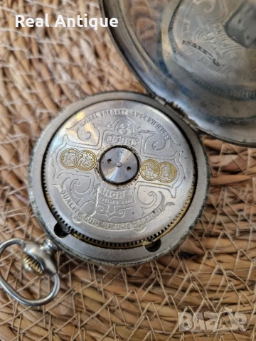 Рядък антикварен колекционерски швейцарски джобен часовник Hebdomas , снимка 7 - Антикварни и старинни предмети - 50976657