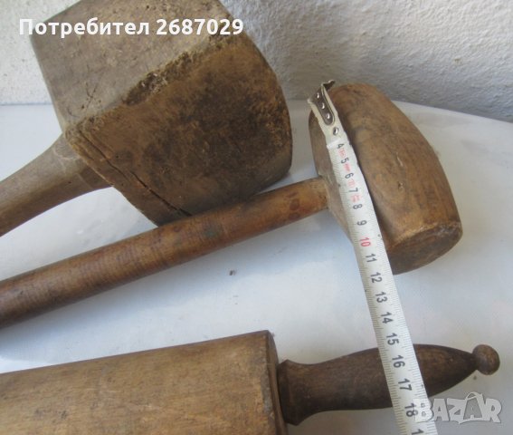 3 бр дървен чук и точилка, снимка 3 - Други ценни предмети - 30167442
