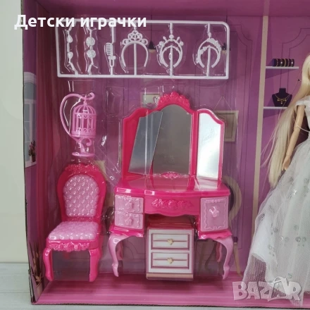 Кукла Барби с тоалетка и аксесоари , снимка 3 - Кукли - 52633993