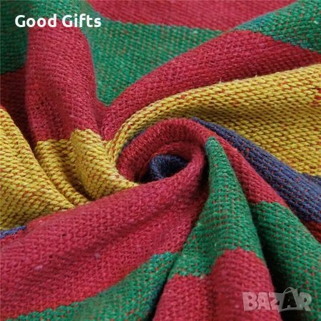 Единичен Хамак , 80х200 см, разноцветен памук + калъф за съхранение, снимка 4 - Други стоки за дома - 38097116