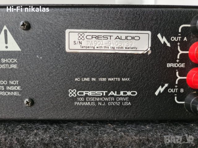 Професионално Крайно стъпало CREST AUDIO FA901, снимка 3 - Ресийвъри, усилватели, смесителни пултове - 40330003