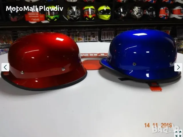 Каска канче за чопър скутер ретро рокер градска каска хитлерка мото, снимка 2 - Аксесоари и консумативи - 49315073