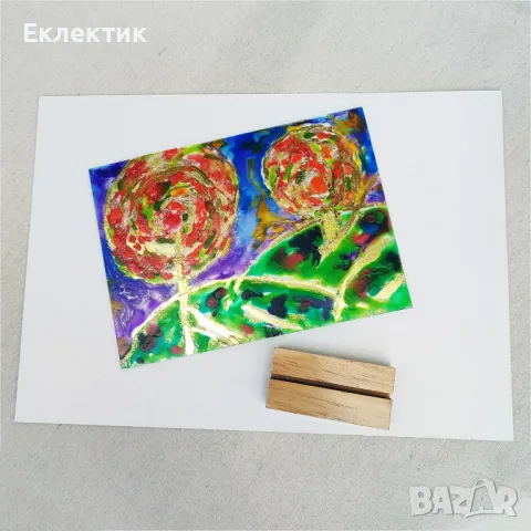 Ябълкови дървета. Акрил върху стъкло, снимка 2 - Декорация за дома - 48258947