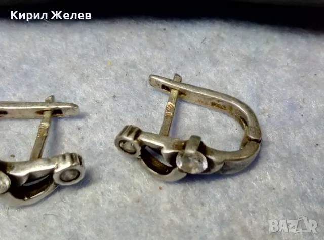 ПРЕКРАСНИ СКЪПОЦЕННИ АНГЛИЙСКИ СРЕБЪРНИ ОБЕЦИ СРЕБРО 925 с БЛЕСТЯЩИ ФАСЕТИРАНИ ЦИРКОНИ 48252, снимка 3 - Обеци - 49601470